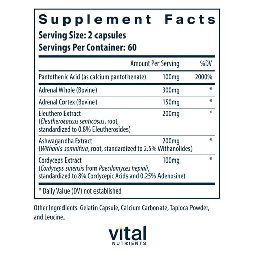 Adrenal Support 120ct Vital Nutrients supplements