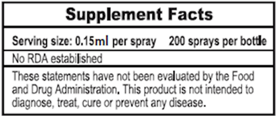 Allimax Rescue Spray Supplement Facts Label