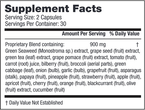 Arterosil HP Supplement Facts Label