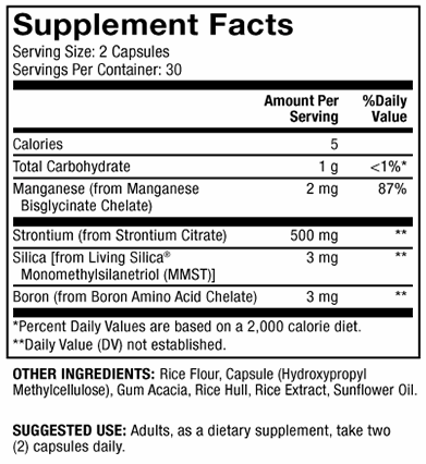 Bone Support Supplement Facts Label