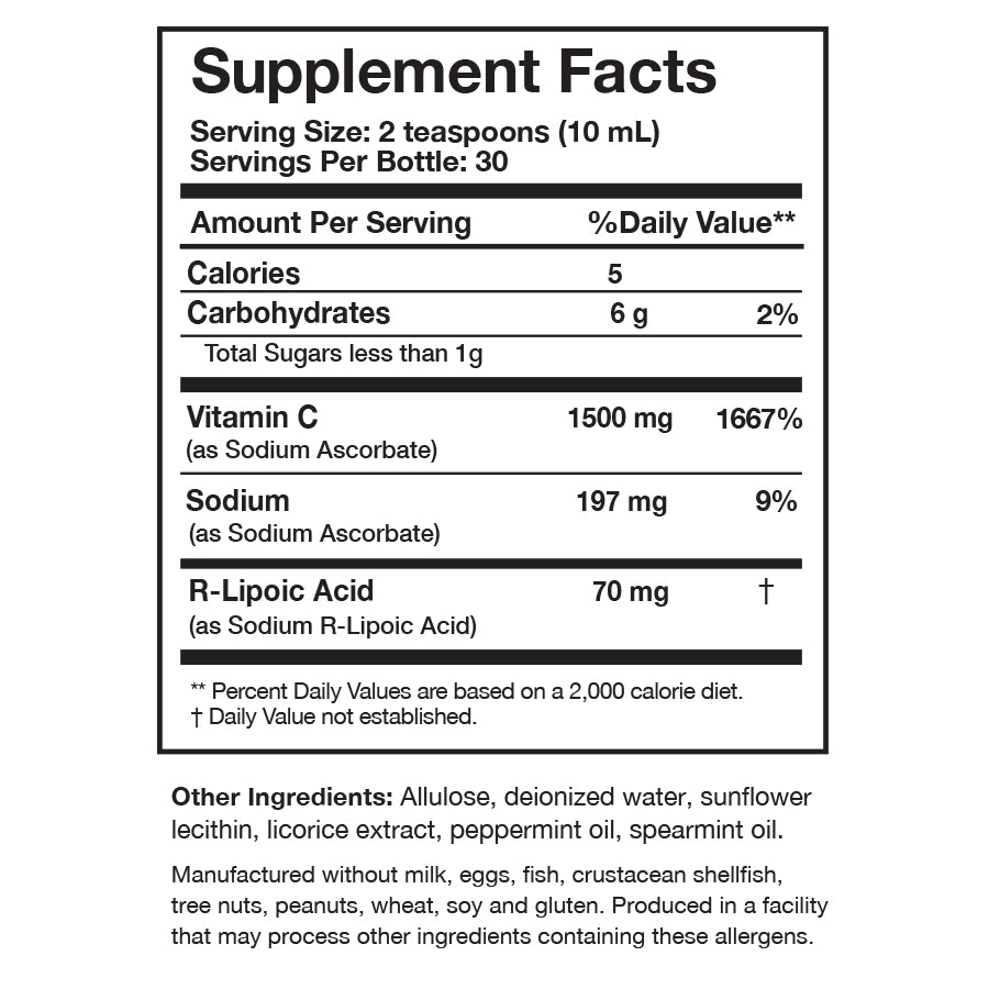 C-RLA Original Supplement Facts Label