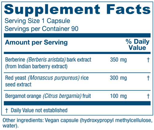 Cholest Blend Supplement Facts Label
