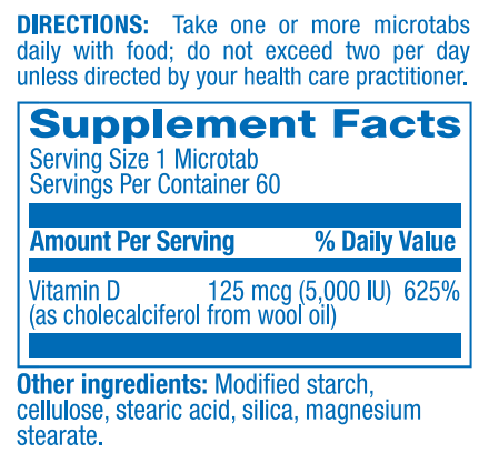 Clinical D3 Supplement Facts Label