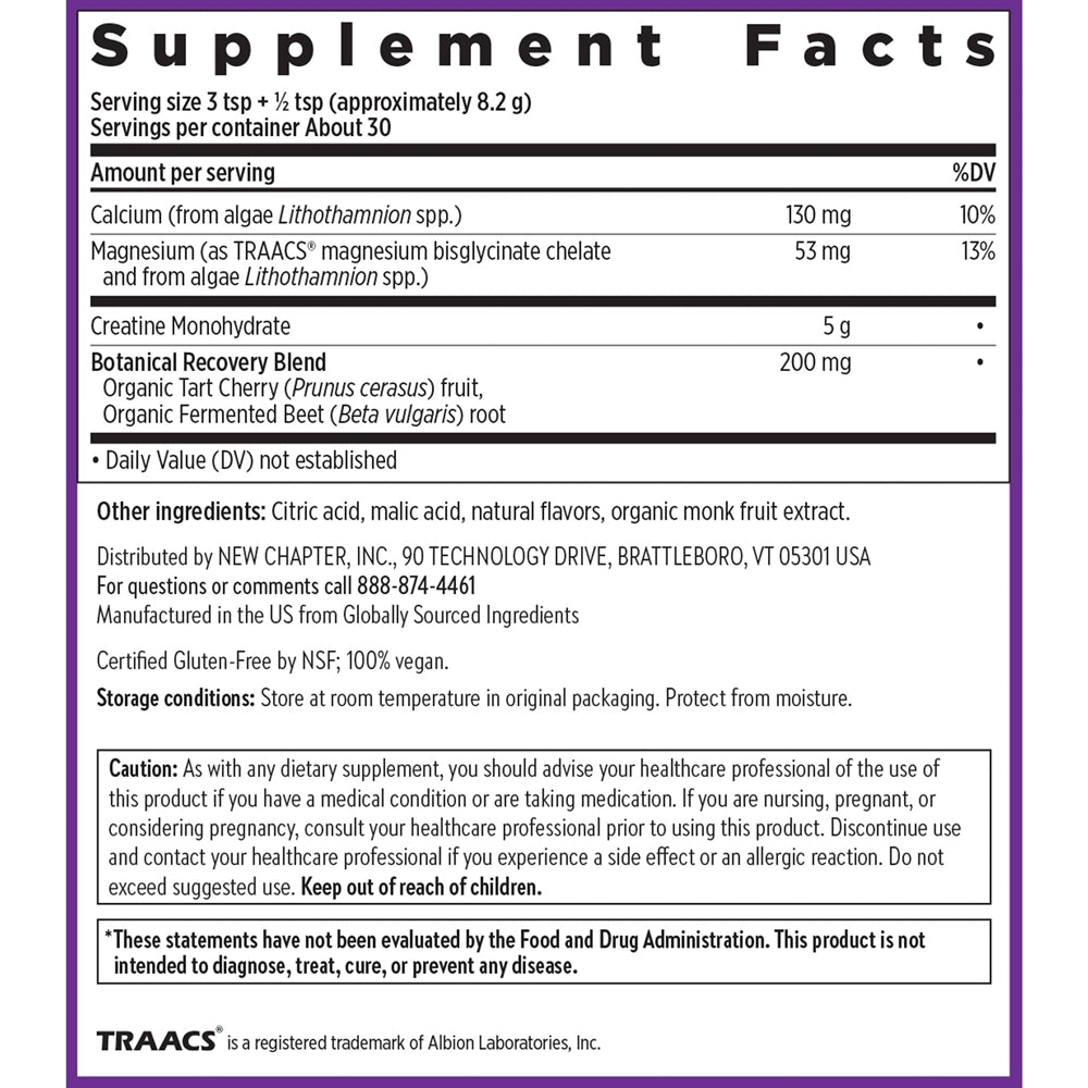 Creatine Complex Powder Supplement Facts Label