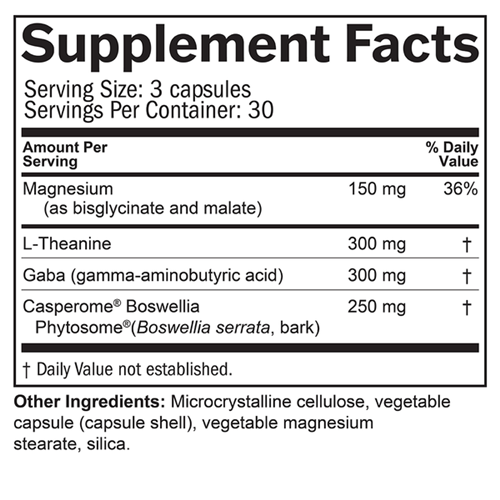Deep Comfort Sleep Supplement Facts Label