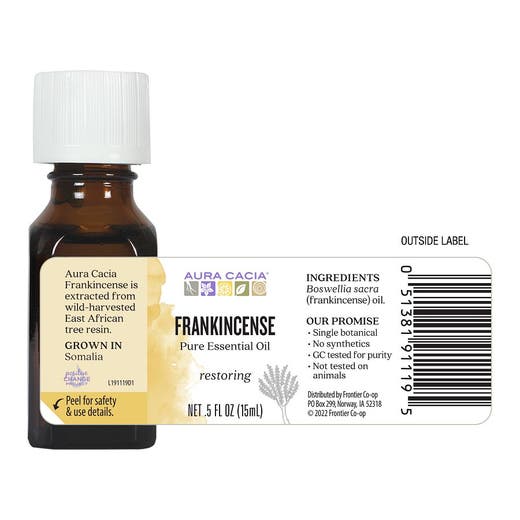 Frankincense Essential Oil Supplement Facts Label