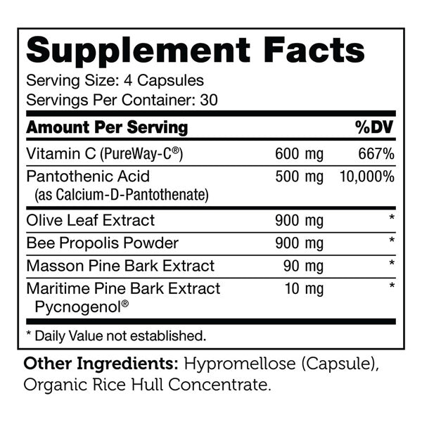 Immune Defense Supplement Facts Label