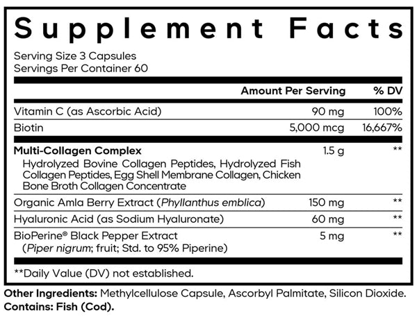 Multi Collagen+ Supplement Facts Label