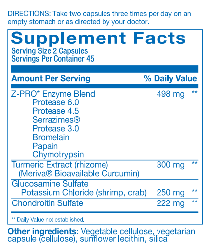 NUTRA DISC® Supplement Facts Label