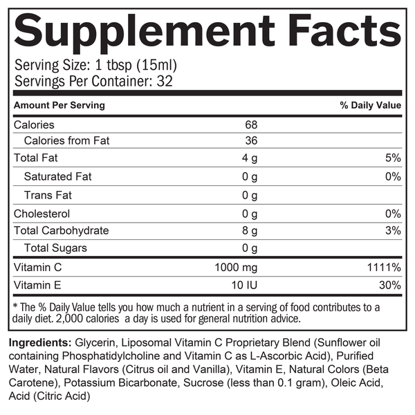 Neuro-C Supplement Facts Label