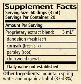 Phytodiuretic 2 oz Supplement Facts Label