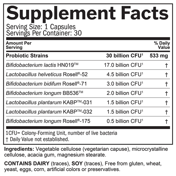 ProBrainBiotics Max Supplement Facts Label