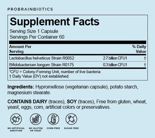 ProBrainBiotics Supplement Facts Label