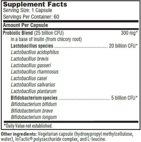 Ther-Biotic Womens Formula Probiotic (Klaire Labs) Supplement Facts