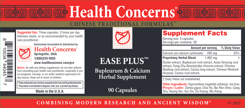 Ease Plus (Health Concerns) 90ct Label