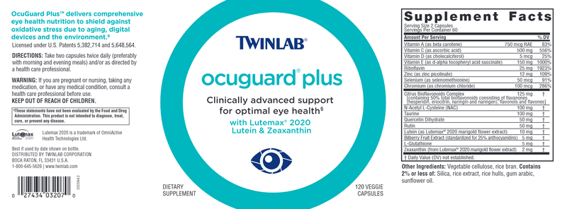 Ocuguard Plus 120 Caps Twinlab Label