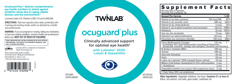 Ocuguard Plus 60 Caps Twinlab Label