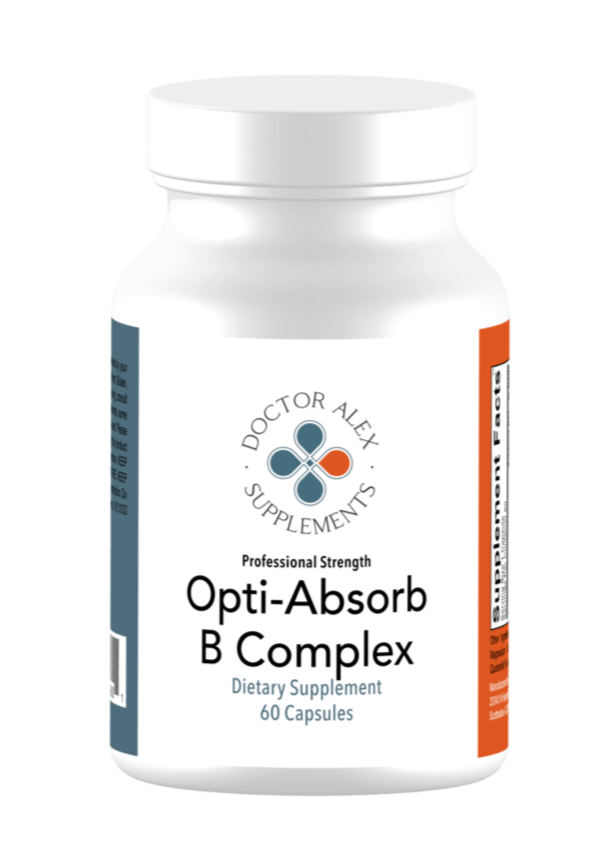 Opti-Absorb B complex Doctor Alex Supplements | methyl folate | methyl b12 | activated b complex | activated b vitamins