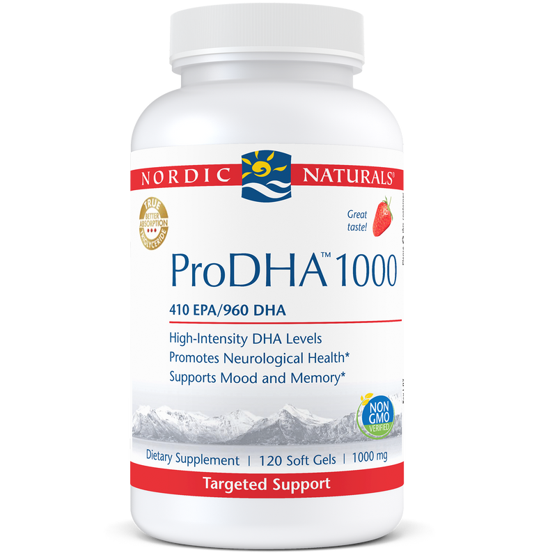 ProDHA 1000 Soft Gels Strawberry (Nordic Naturals) 120ct front