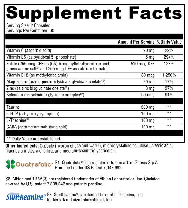Mood Food™ ES Supplement Facts Label