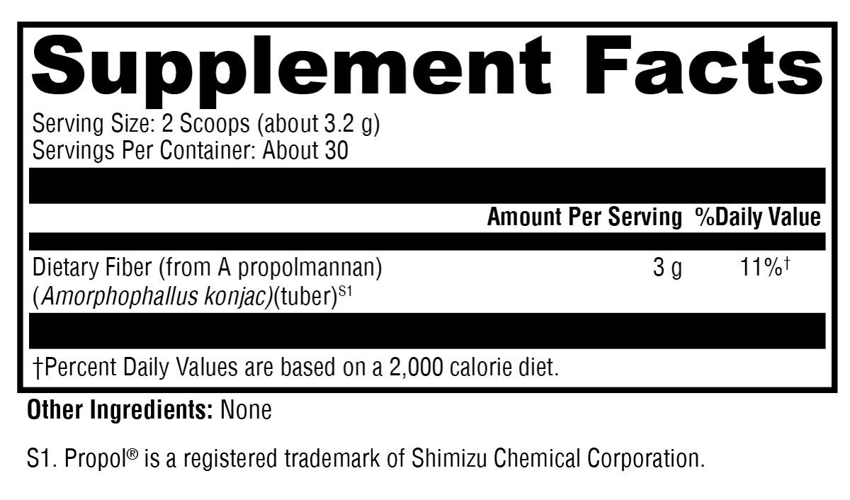 OptiFiber® Lean Powder Supplement Facts Label