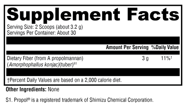 OptiFiber® Lean Powder Supplement Facts Label