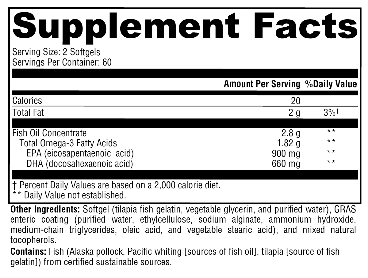 OmegaPure 780 EC™ Supplement Facts Label