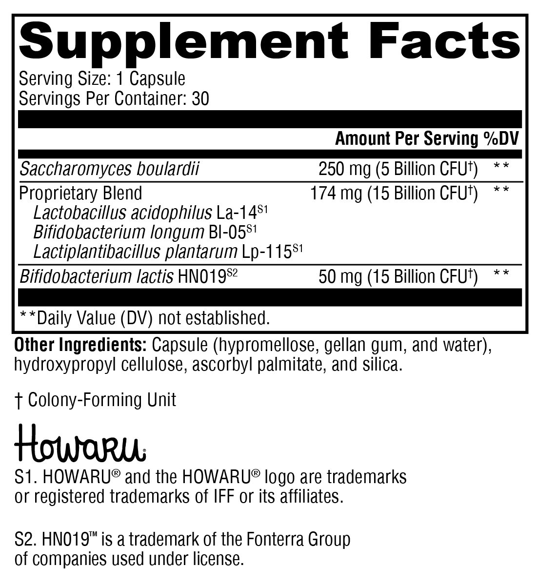 ProbioMax® Sb 35B Supplement Facts Label