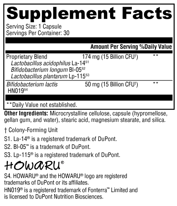 ProbioMax Daily 30B (formerly ProbioMax® Daily DF) Supplement Facts Label