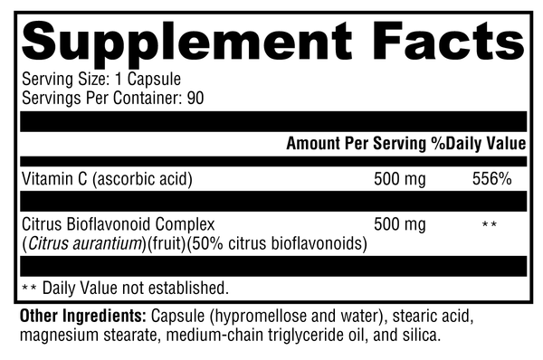 Bio C 1:1™ Supplement Facts Label