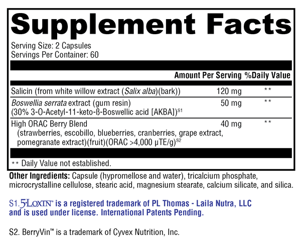 Saloxicin™ Supplement Facts Label