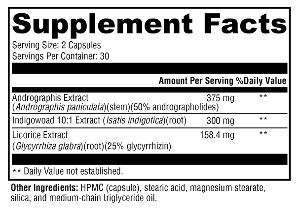 Viragraphis™ Supplement Facts Label