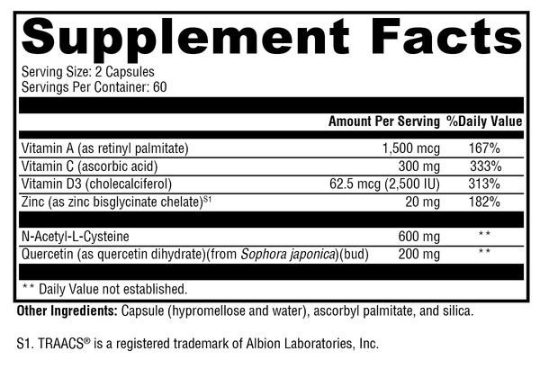 Immune Essentials™ Daily Supplement Facts Label