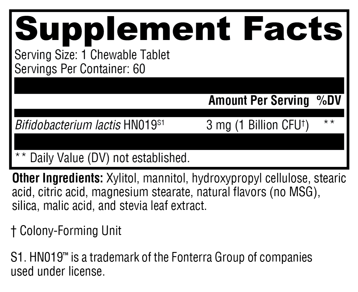 ProbioMax® Oral Supplement Facts Label
