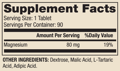 H2 Molecular Hydrogen Supplement Facts Label