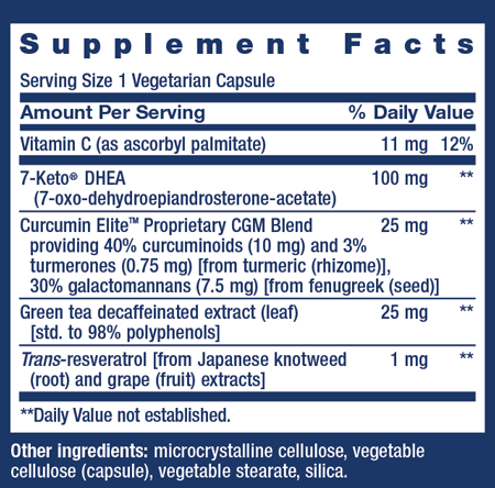 7-Keto DHEA Metabolite Supplement Facts Label