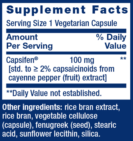 Thermo Weight Control Supplement Facts Label