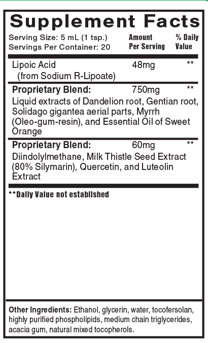 Liver Sauce® Supplement Facts Label