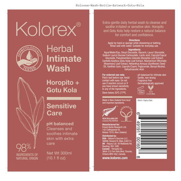 Herbal Intimate Wash Supplement Facts Label
