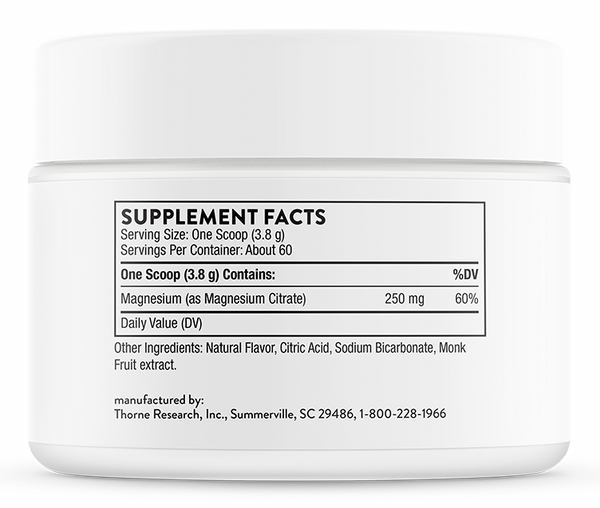 Magnesium Citrate Powder Citrus Berry Supplement Facts Label