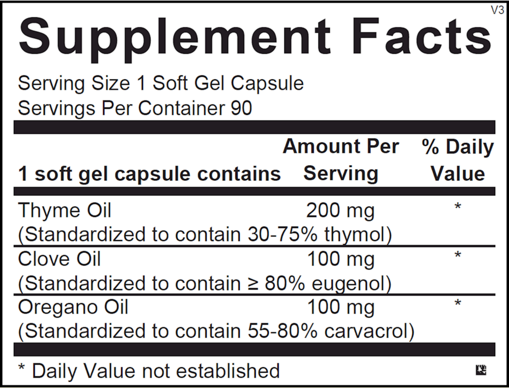 Intestin-ol Supplement Facts Label