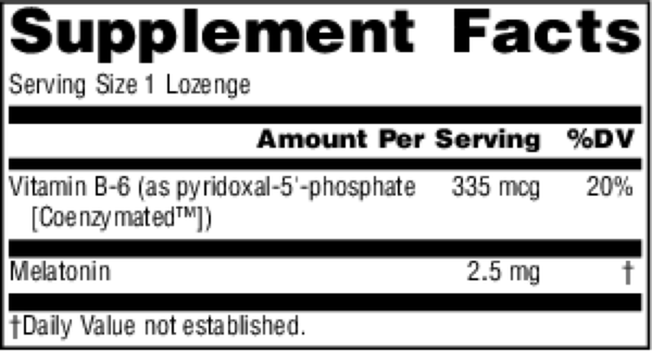 Melatonin 2.5 mg Supplement Facts Label