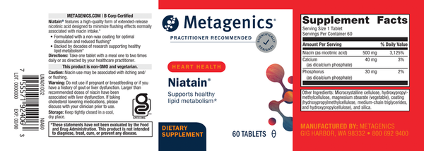Niatain Supplement Facts Label