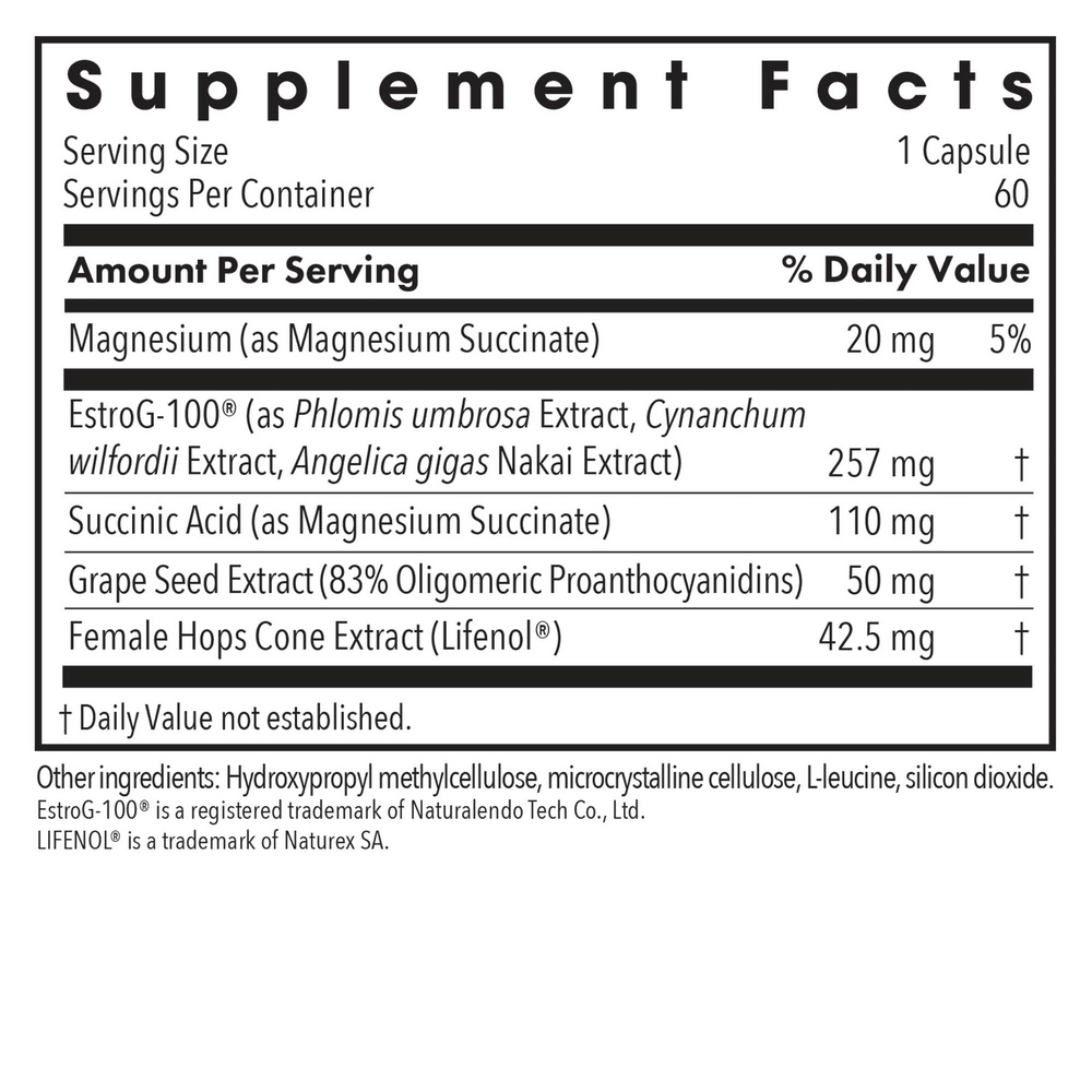 Flashes No More Supplement Facts Label