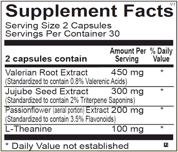 Botanicalm PM Supplement Facts Label