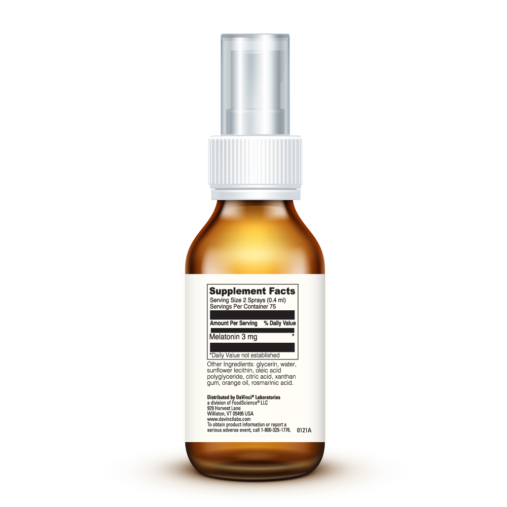 Liposomal Melatonin Spray Supplement Facts Label