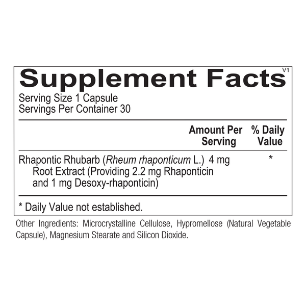 Rhubestryn Supplement Facts Label