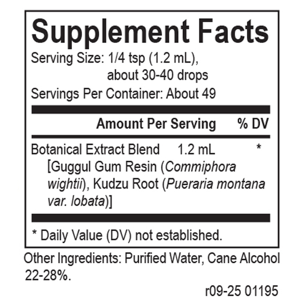 Core Guggulipid Blend Supplement Facts Label