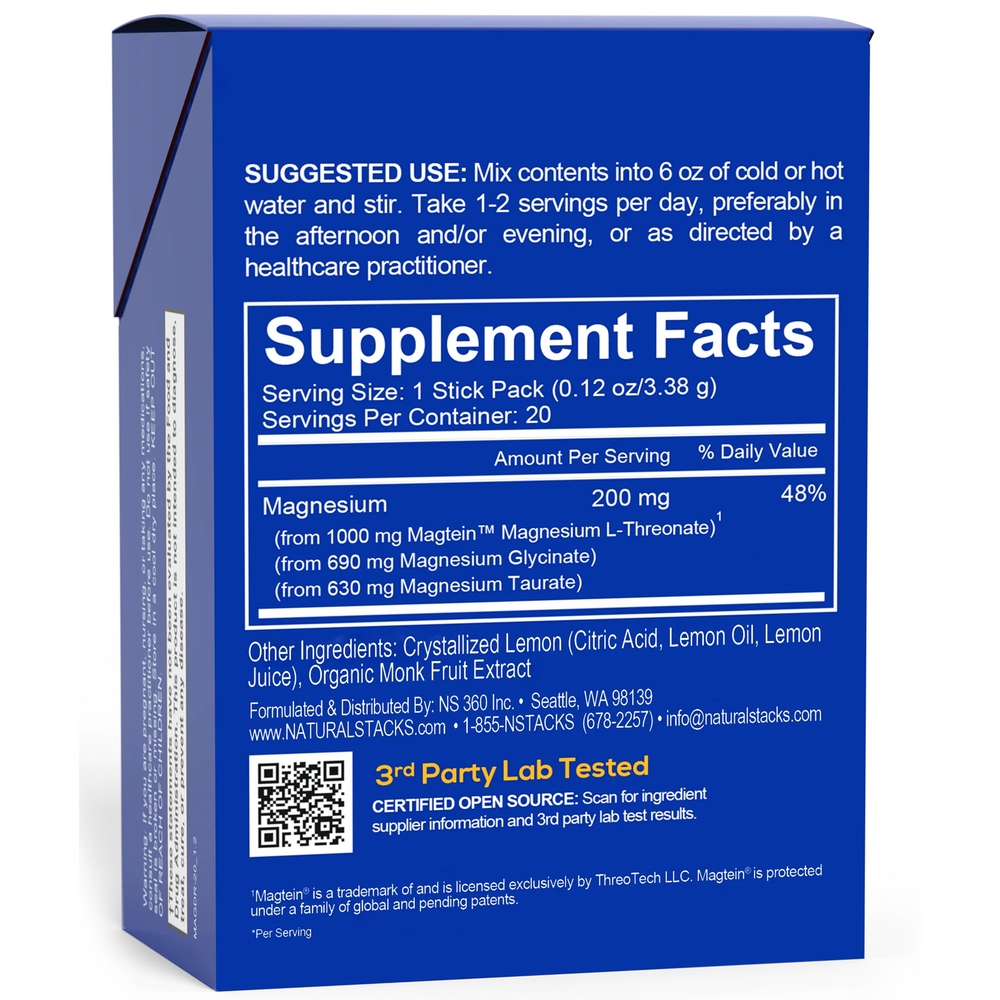 Magtech Drink Supplement Facts Label