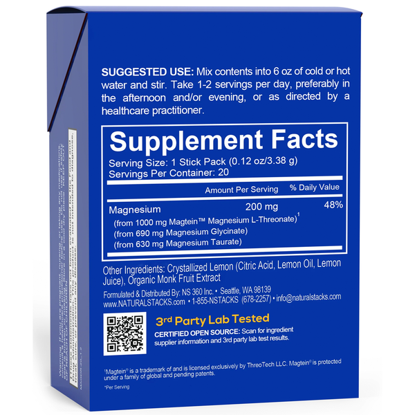 Magtech Drink Supplement Facts Label